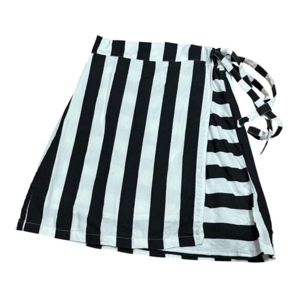 Compania Fantastica Skirt Womens Small Stripe Wrap Tie Viscose Casual Lightweigh - Picture 1 of 7